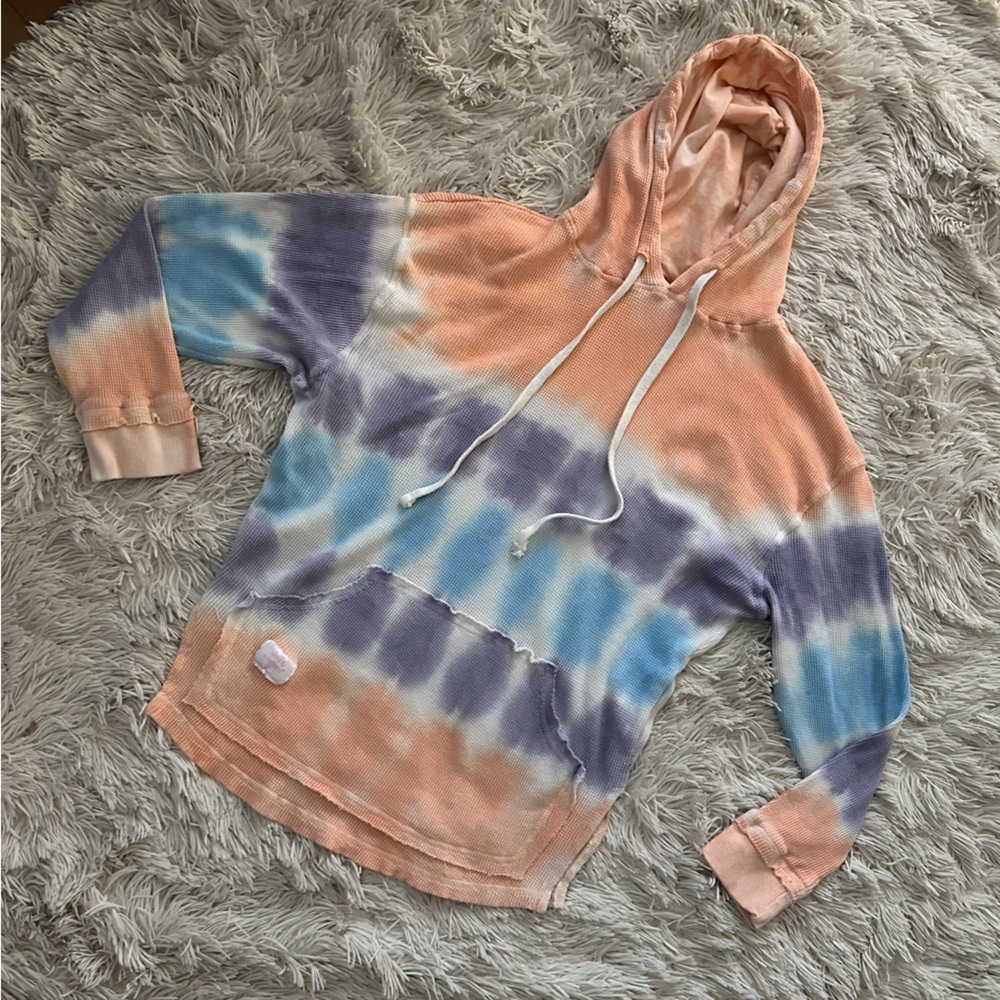 SIMPLY SOUTHERN Tie-Dye Hoodie in Peach, Blue, and Purple